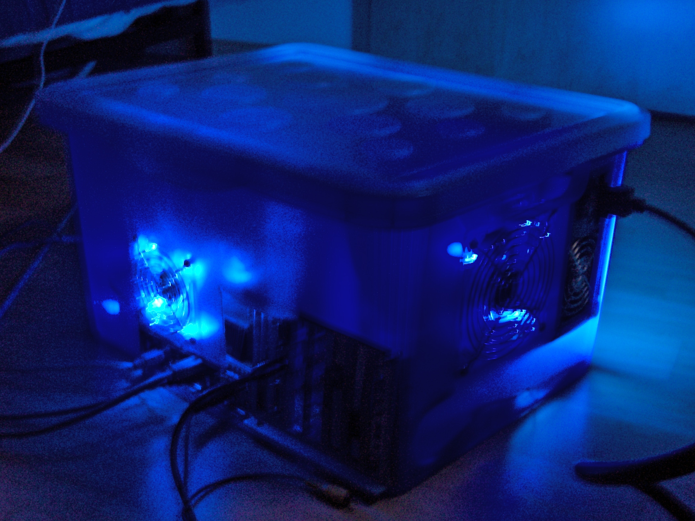 Glowing PC back and side